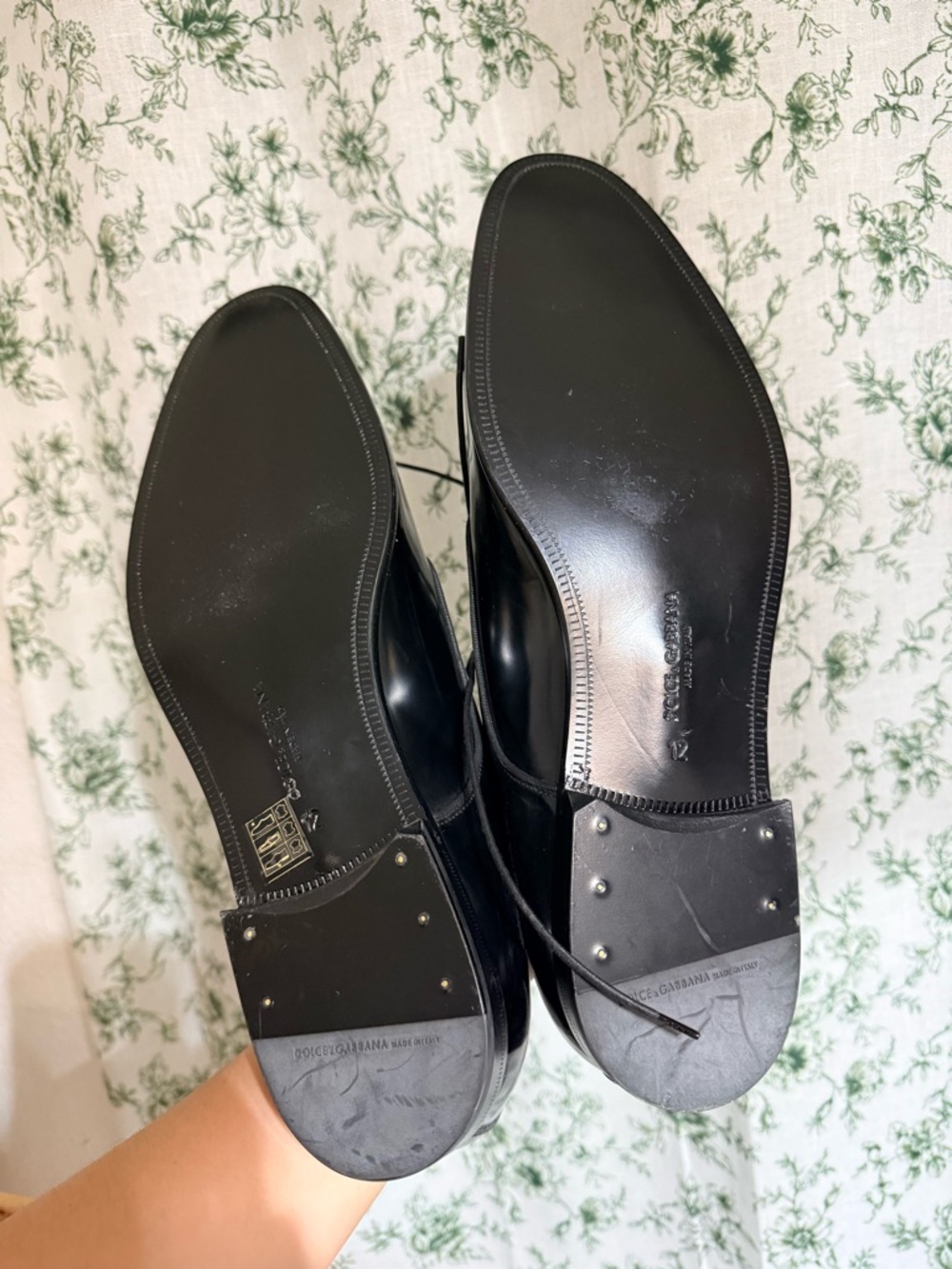 Dolce & Gabbana Black Patent Leather Lace-Up Oxfords - Picture 8 of 12